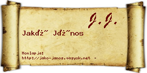 Jakó János névjegykártya